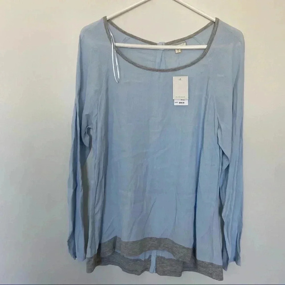 Pleione Anthropologie back button up tunic - Picture 2 of 6
